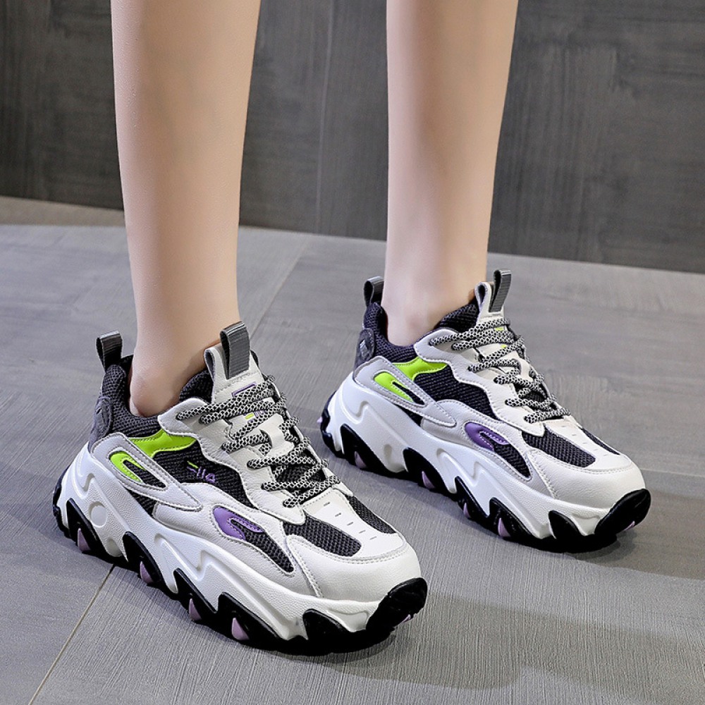 Women's Autumn New Casual Sports Shoes Round Toe Thick Bottom Increased Fashion Breathable Shoes